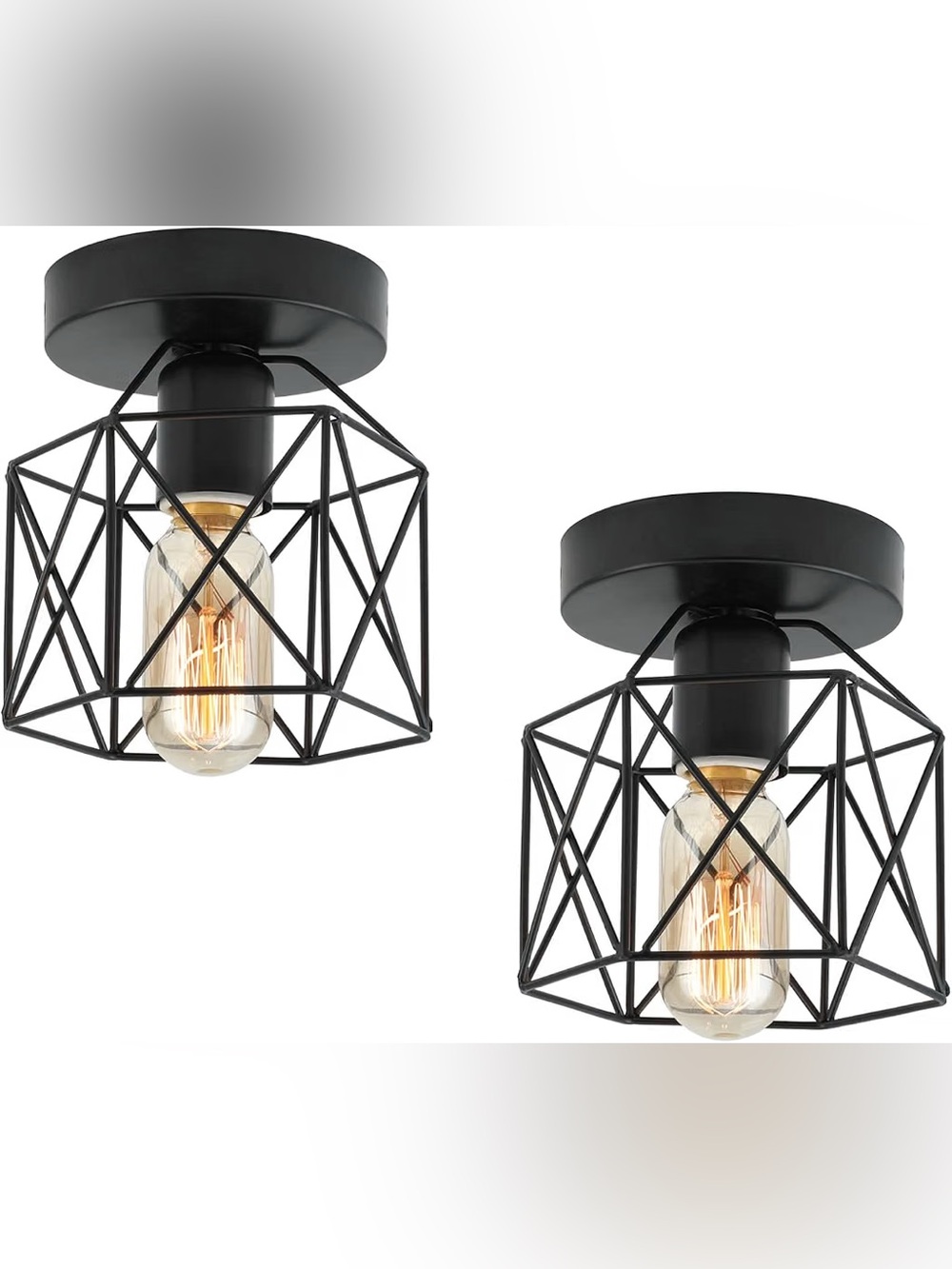 Black semi mount light 2 pack